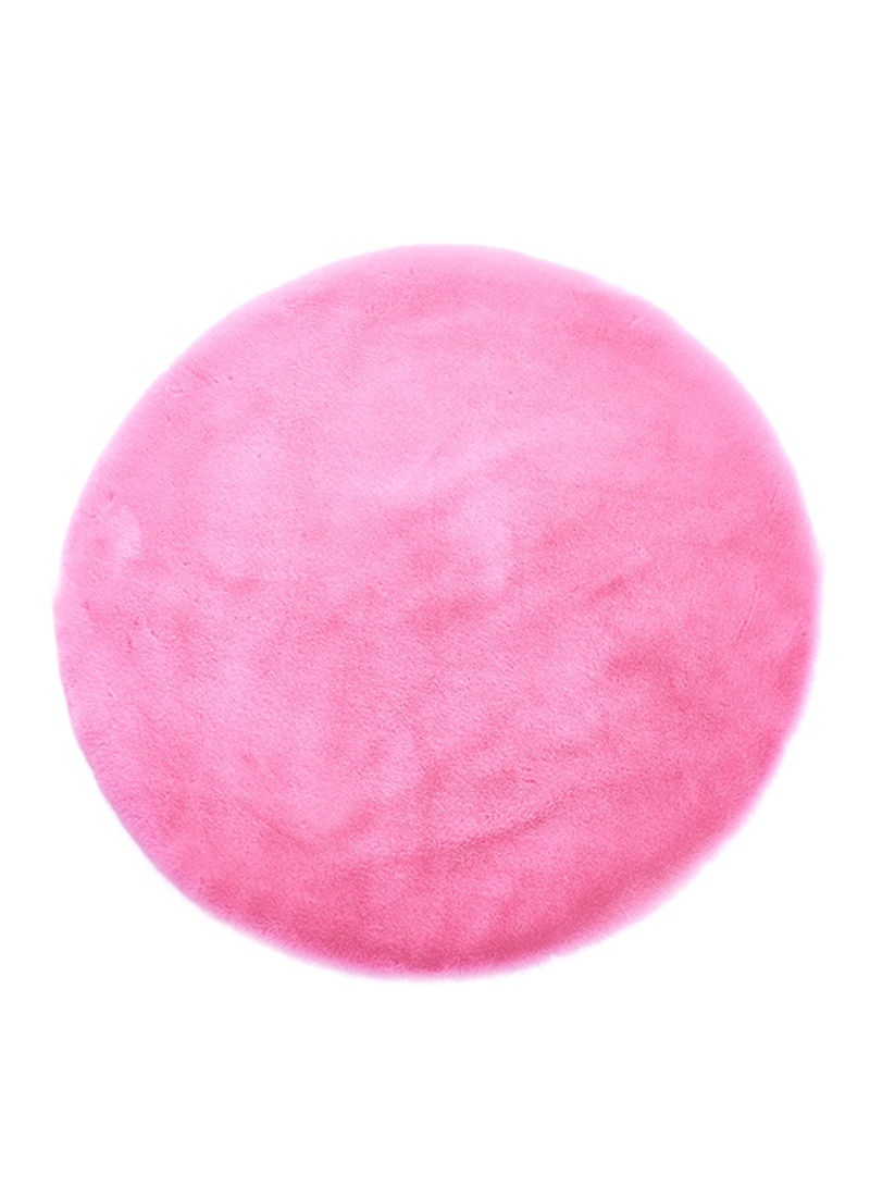 Round Wear Resistant Rug Pink 50x75centimeter