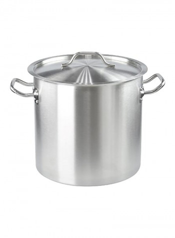 Stock Pot With Lid Silver 40centimeter