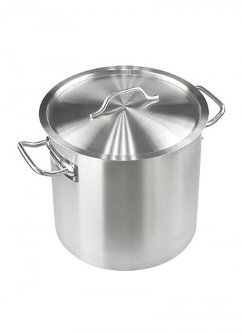Stock Pot With Lid Silver 40centimeter