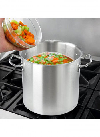 Stock Pot With Lid Silver 40centimeter