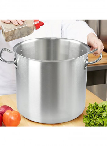 Stock Pot With Lid Silver 40centimeter