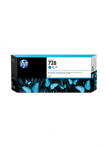 F9K17A HP 728  Ink Cartridge 300ml Cyan