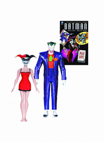 Pack Of 2 Batman Animated Series - The Joker And Harley Quinn Mad Love Book And Action Figure
