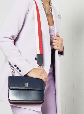 Staple Monogram Plaque Crossover Bag Desert Sky