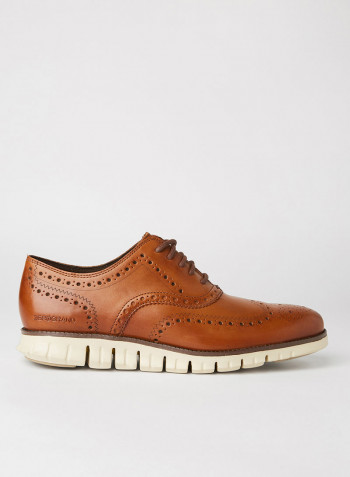 Zerogrand Wingtip Oxford Shoes British Tan