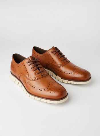 Zerogrand Wingtip Oxford Shoes British Tan