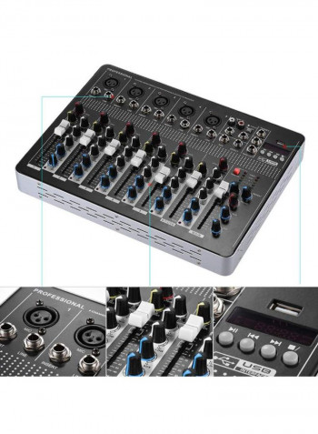 Professional 7-Channel Mic Line Audio Mixer With 3-Band EQ