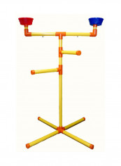 T Perch Parrot Toy Yellow/Orange/Blue