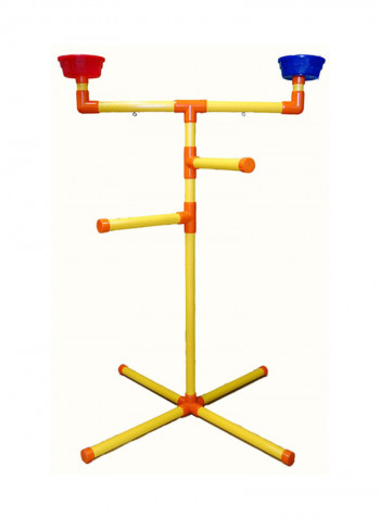 T Perch Parrot Toy Yellow/Orange/Blue