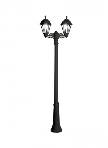 Double Head Outdoor Floor Lamp Black 690x2500millimeter