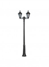Double Head Outdoor Floor Lamp Black 690x2500millimeter