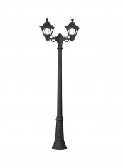 Double Head Outdoor Floor Lamp Black 820x2430millimeter