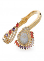 Women's 22K Gold Plated With Crystal Analog Watch P-21892
