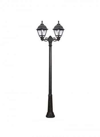 Double Head Outdoor Floor Lamp Black 820X2450millimeter