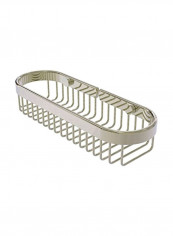 Oval Toiletry Wire Shower Basket Silver