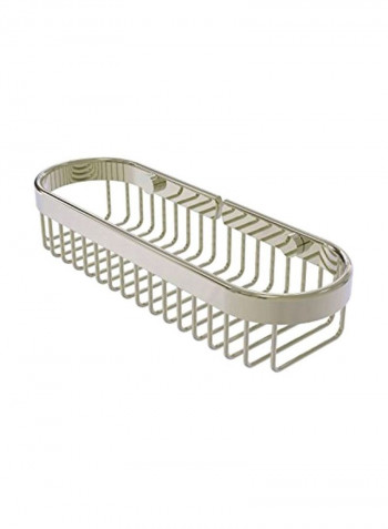 Oval Toiletry Wire Shower Basket Silver