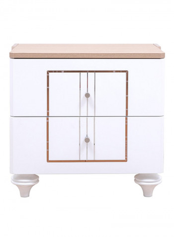 Malena Night Stand Set Of 2 White/Beige