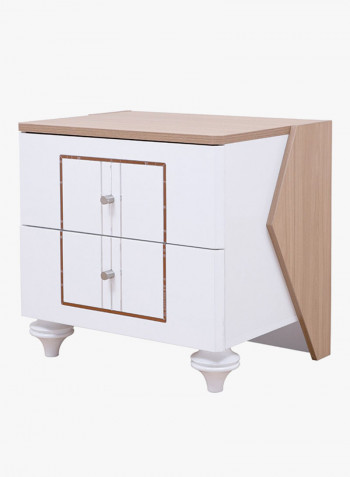 Malena Night Stand Set Of 2 White/Beige