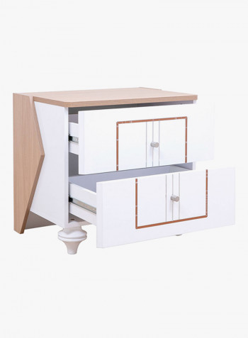 Malena Night Stand Set Of 2 White/Beige