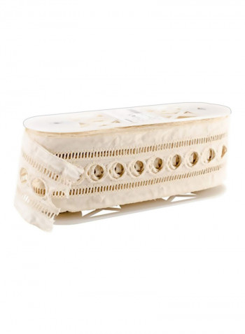 Circle Eyelet Trim Lace Beige