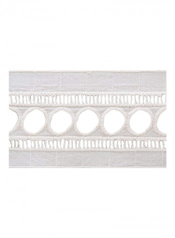 Circle Eyelet Trim Lace Beige