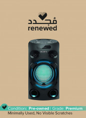 Renewed - Compact High Power Party Speaker | One Box Music System | Hi-Fi MHC-V02 Black