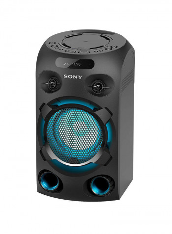 Renewed - Compact High Power Party Speaker | One Box Music System | Hi-Fi MHC-V02 Black