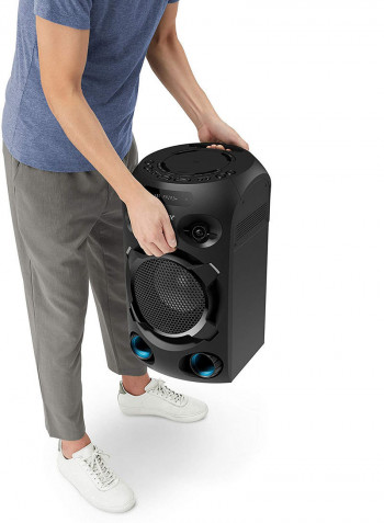 Renewed - Compact High Power Party Speaker | One Box Music System | Hi-Fi MHC-V02 Black
