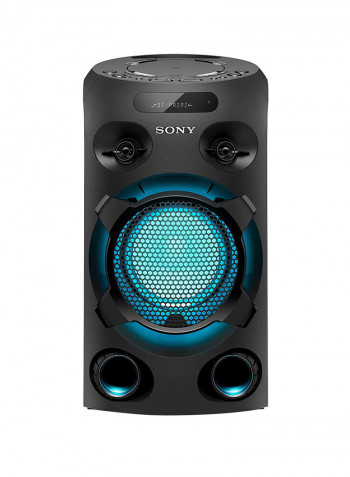 Renewed - Compact High Power Party Speaker | One Box Music System | Hi-Fi MHC-V02 Black