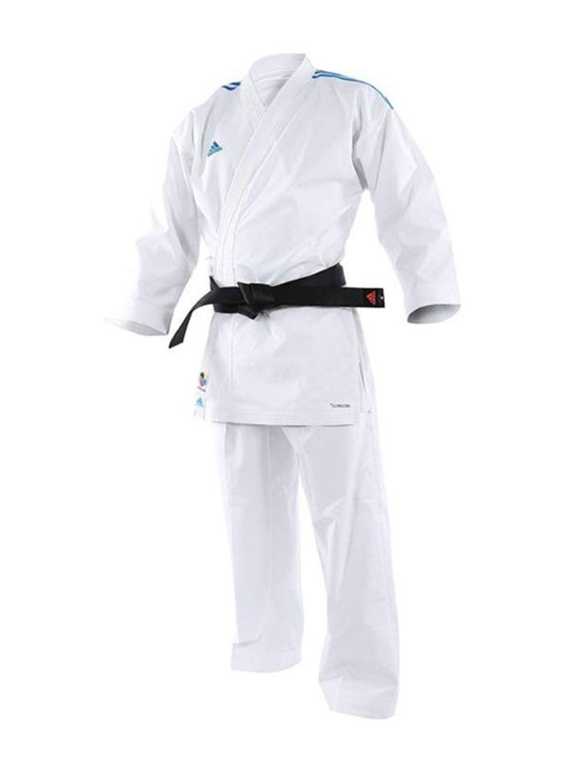 ADI-LIGHT Karate Uniform - White/Blue Stripes, 150cm 150cm