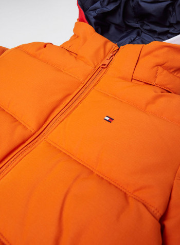 Youth Essential Padded Hooded Jacket Bonfire Orange