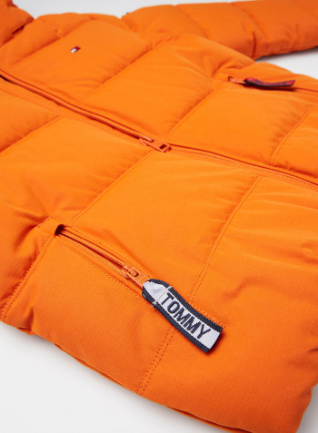 Youth Essential Padded Hooded Jacket Bonfire Orange