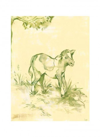 Canvas Printed Wall Art Green/Beige/White 18x24inch