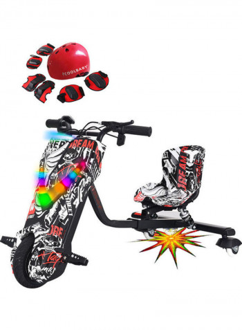 Electric Drifting Ride On Scooter with Helmet and Accessories 53 x 70 x 20cm