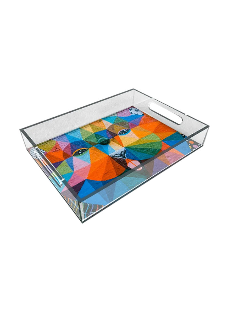 Acrylic Serving Tray Multicolour 40x30centimeter