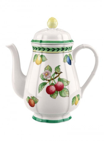Pack Of 6 French Garden Fleurence Coffee Pot White/Yellow/Green