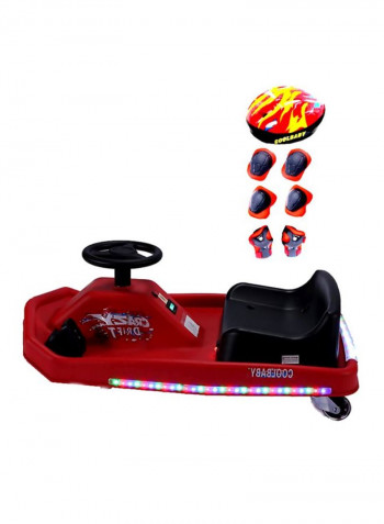 360-Degree Spinning Crazy Drift Electric Ride-on Go Kart 84x38x52centimeter