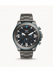 Men's Latitude Chronograph Smoke Stainless Steel Strap Wrist Watch FS5753