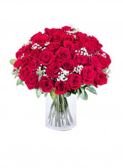 55-Piece Stems Rose With Fillers Red/White/Green