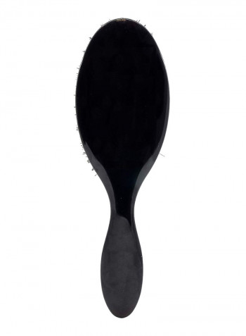 Oval Cushion Hair Brush With Cleaner Black 8.5inch