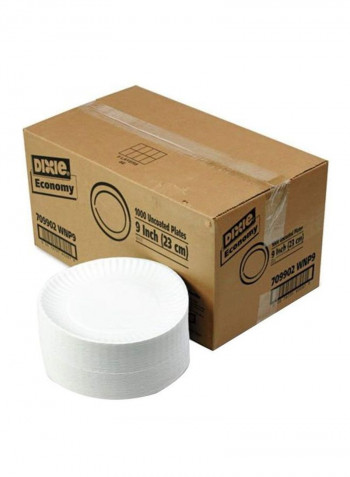 Pack Of 4 Paper Plate White 9inch