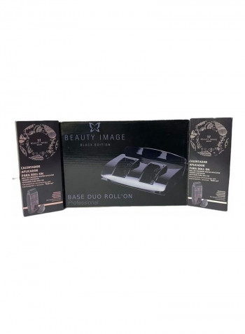 Professional Wax Double Roll'On Applicants With Base Heater Black/Pink 200watts