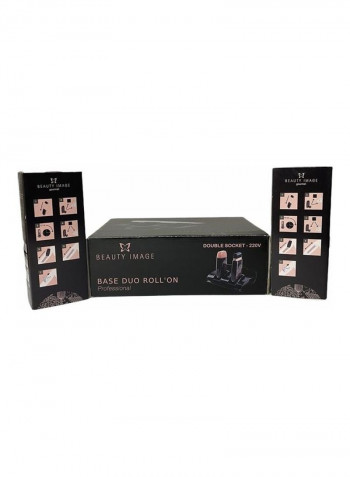 Professional Wax Double Roll'On Applicants With Base Heater Black/Pink 200watts