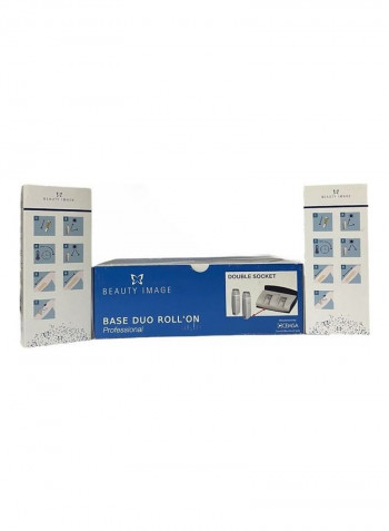 Professional Wax Double Roll'On Applicants With Base Heater Blue/White 200watts