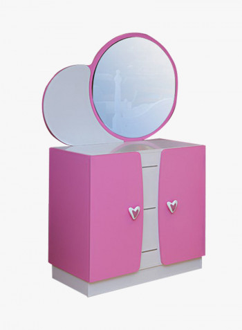 Goody Love Chest of Drawer With Mirror Pink 87x156x47centimeter