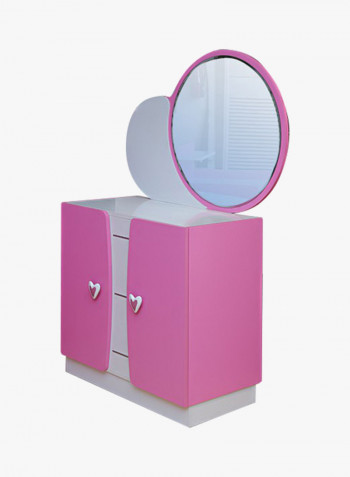 Goody Love Chest of Drawer With Mirror Pink 87x156x47centimeter