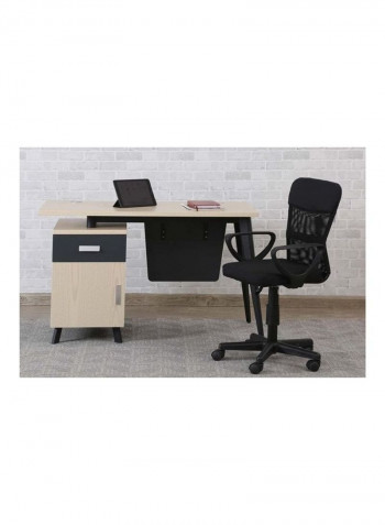 Rossburg Office Table Beige/Black 60x75x120cm