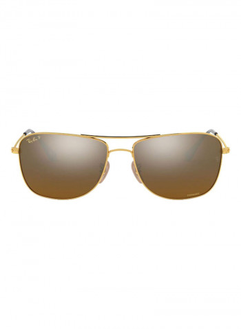 Men's Classic Rectangular Sunglasses - Lens Size: 59 mm