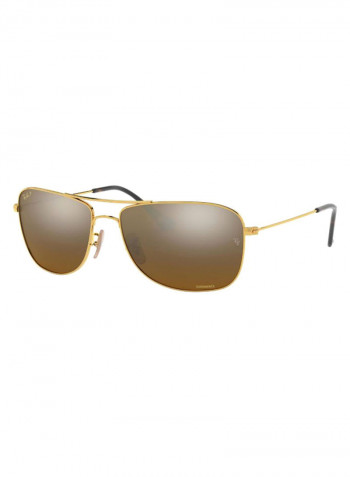 Men's Classic Rectangular Sunglasses - Lens Size: 59 mm