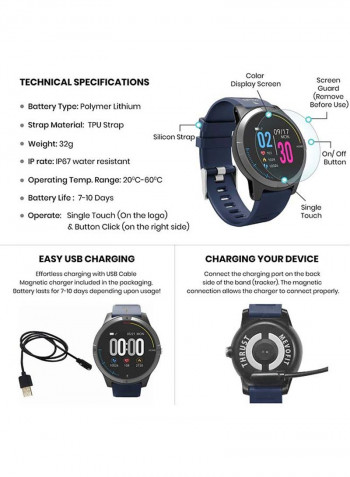Race Thrust ECG Smart-Watch for Fitness & Health Blue